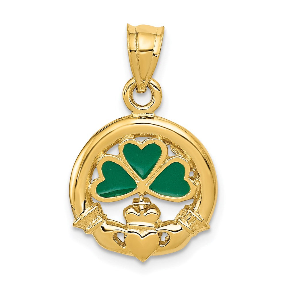 14k Enameled Claddagh Charm