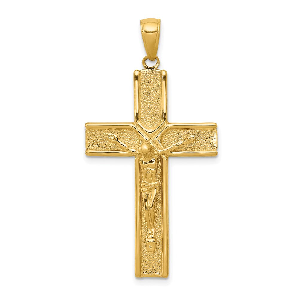 14k Satin Finish Crucifix Pendant