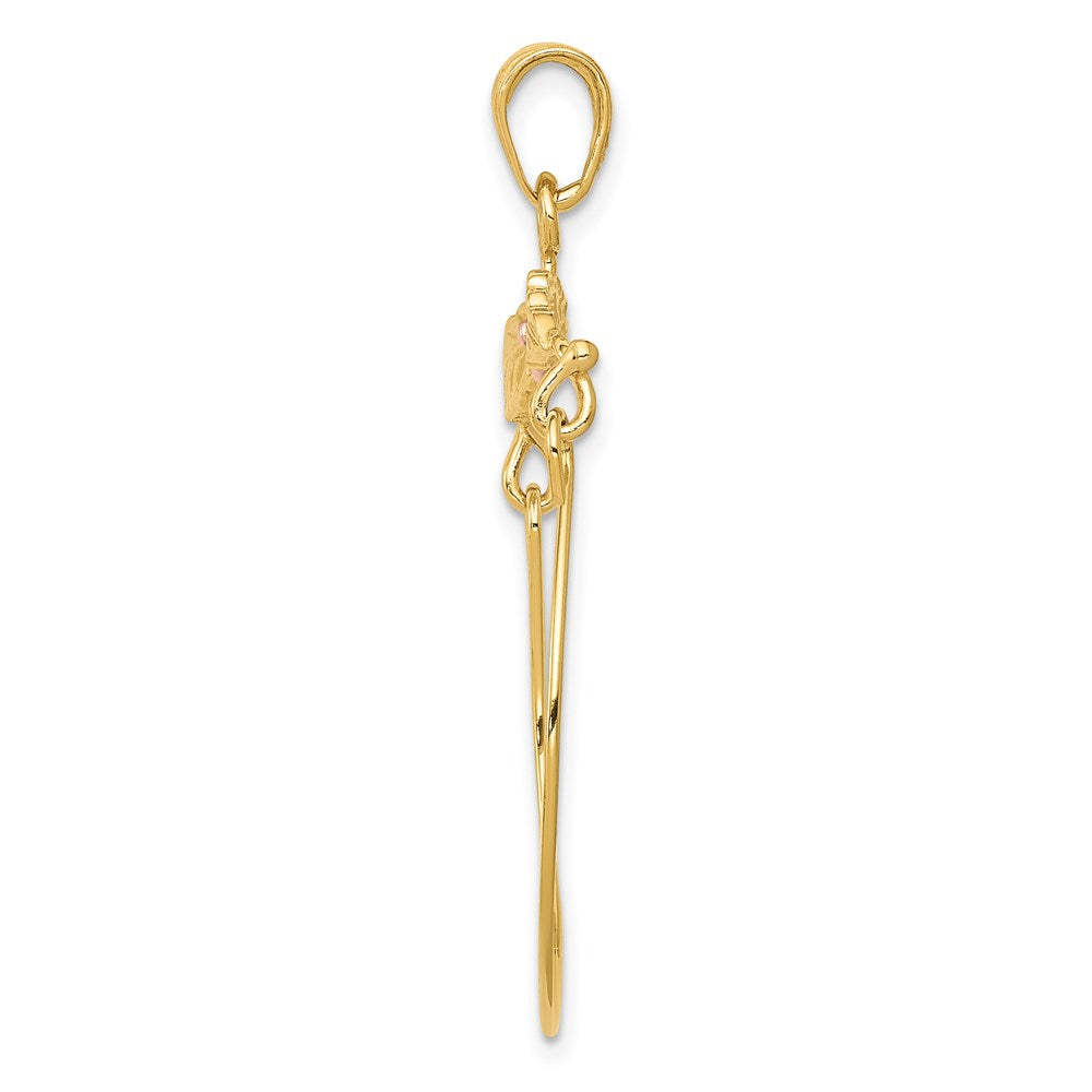 14k Two-tone Leaves with Flower Charm Holder Pendant