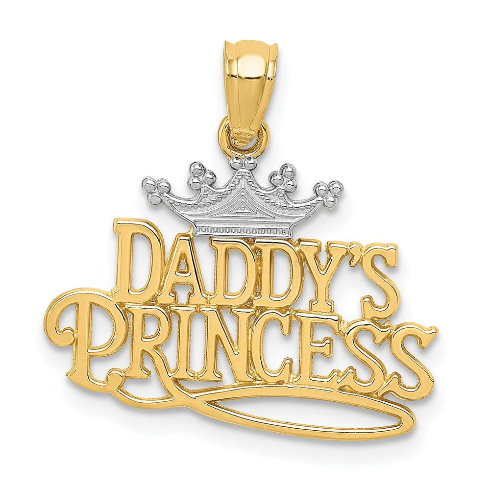 14k and Rhodium DADDYS PRINCESS Pendant