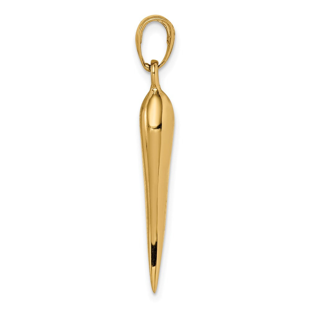 14k Large 3-D Italian Horn Pendant