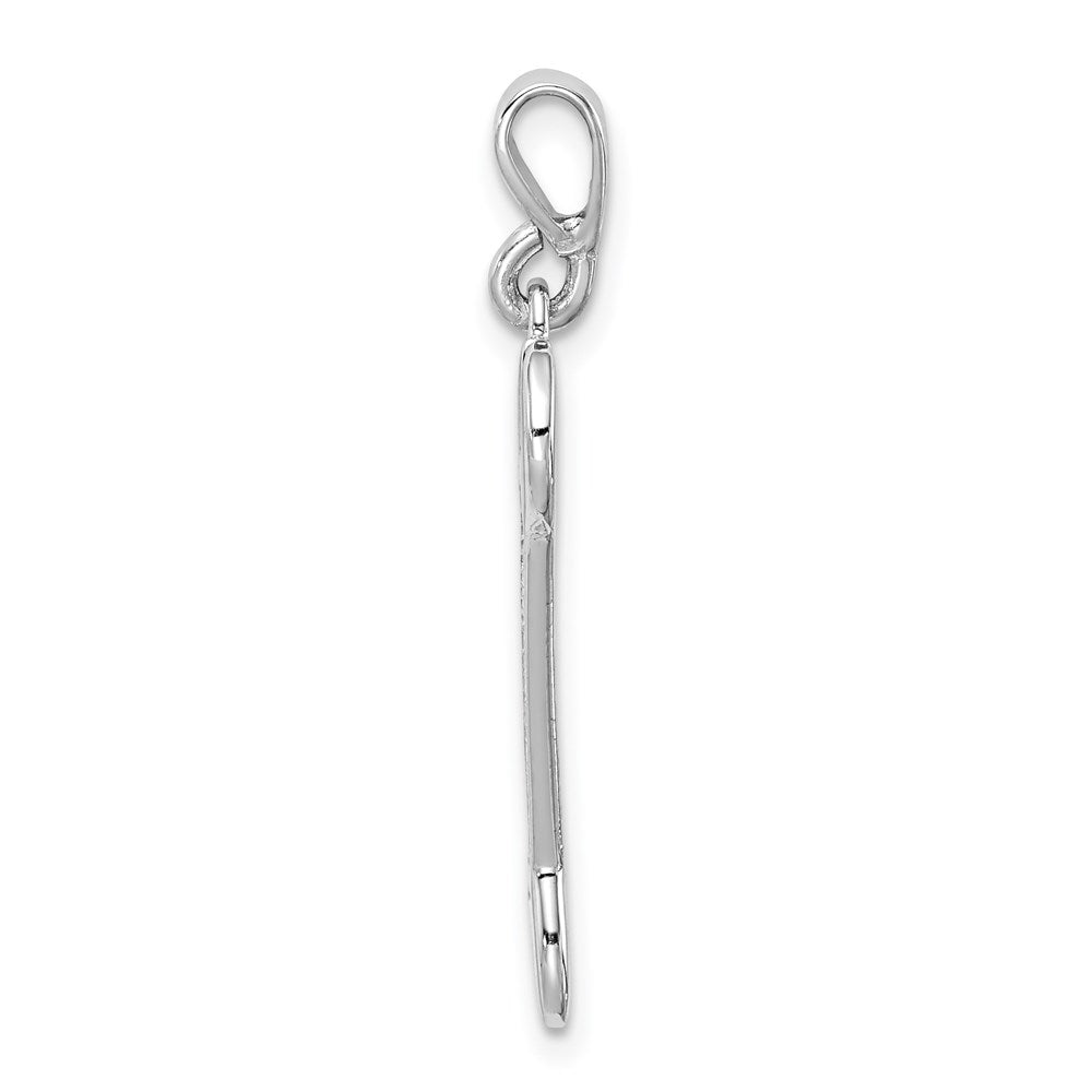 14k White Gold 3D Wrench Pendant