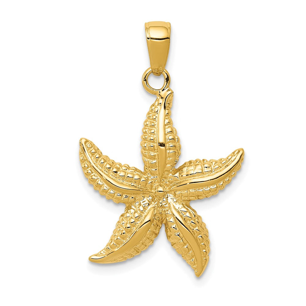 14k Textured Starfish Pendant