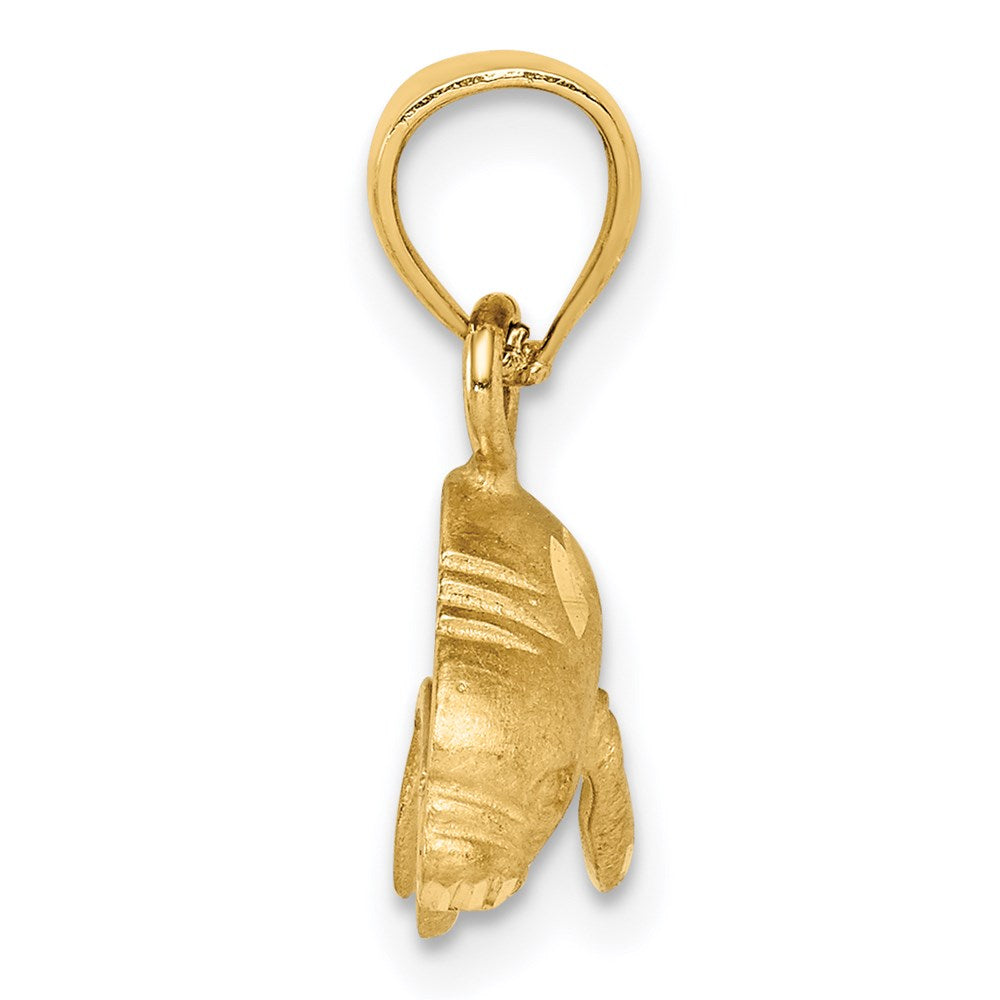 14K Satin Diamond-cut Manatee Pendant