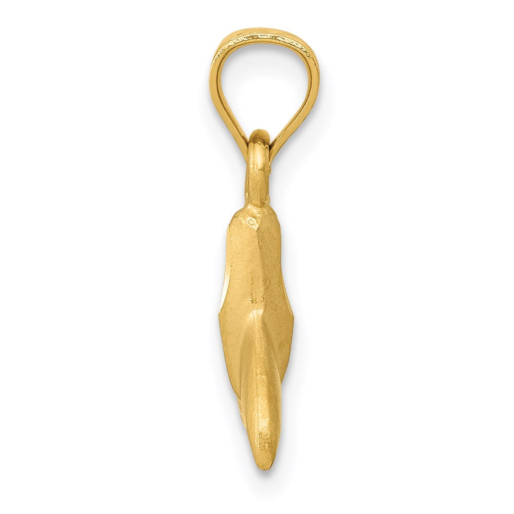 14K 3-D Whale Tail Pendant