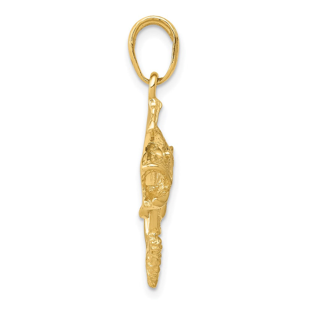 14k Jumping Bass Fish Pendant