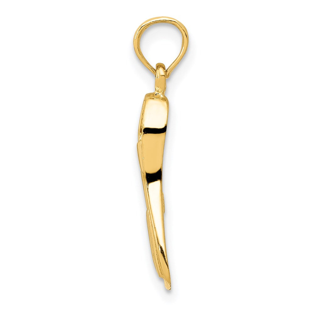 14K 3-D Scuba Flipper Pendant