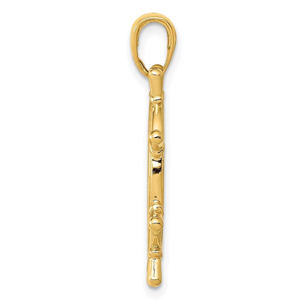 14K 3-D Ships Wheel Pendant