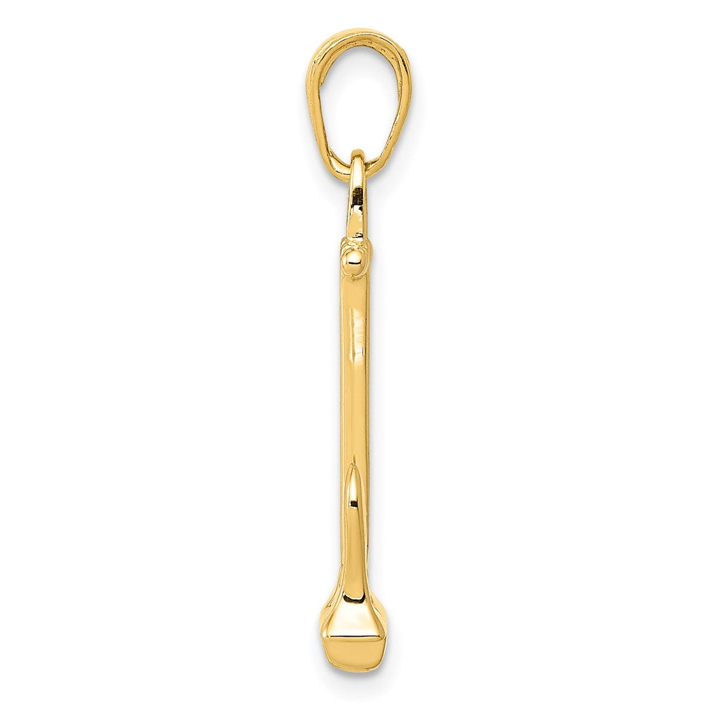 14K 3-D Navy T-Bar Anchor Pendant