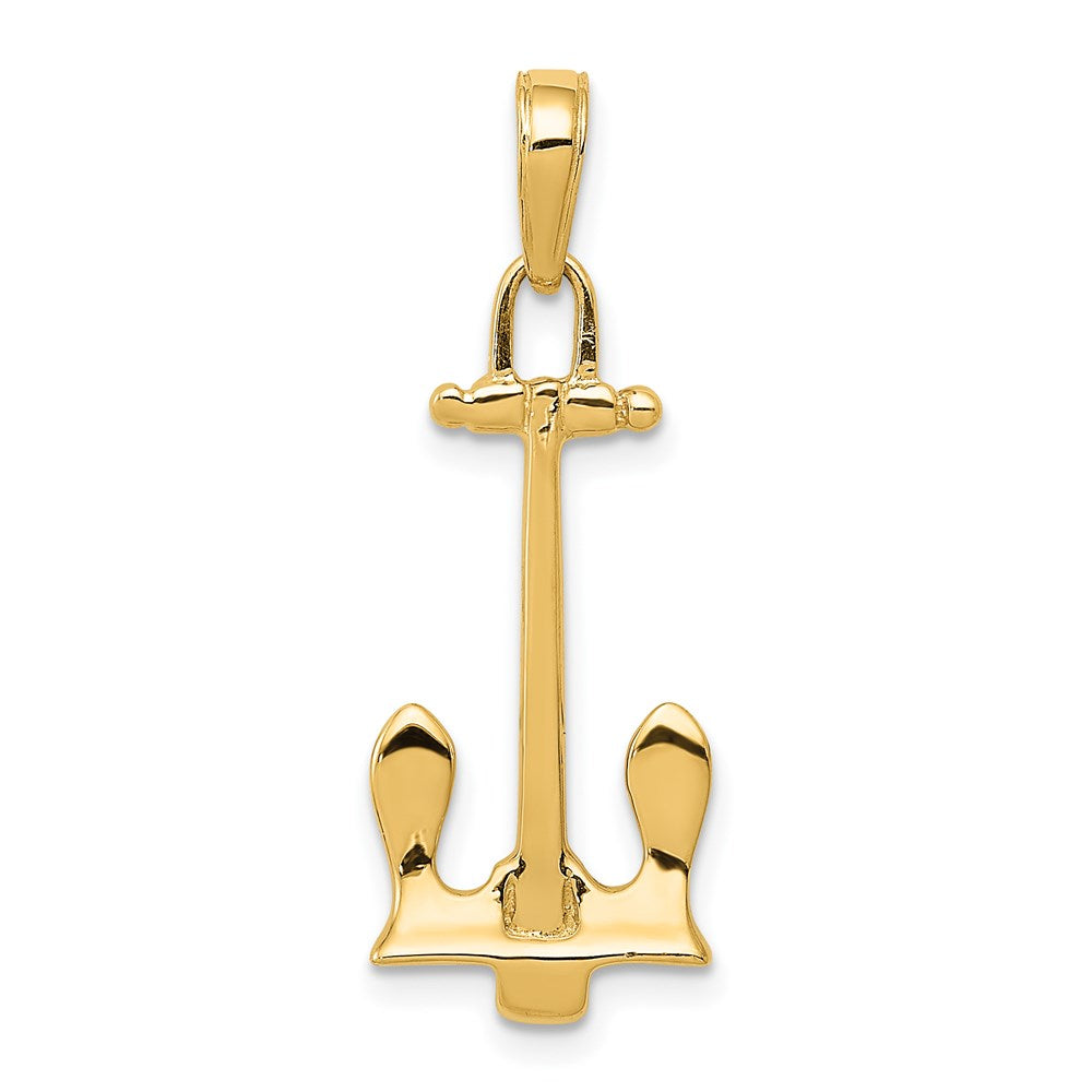 14K 3-D Navy T-Bar Anchor Pendant