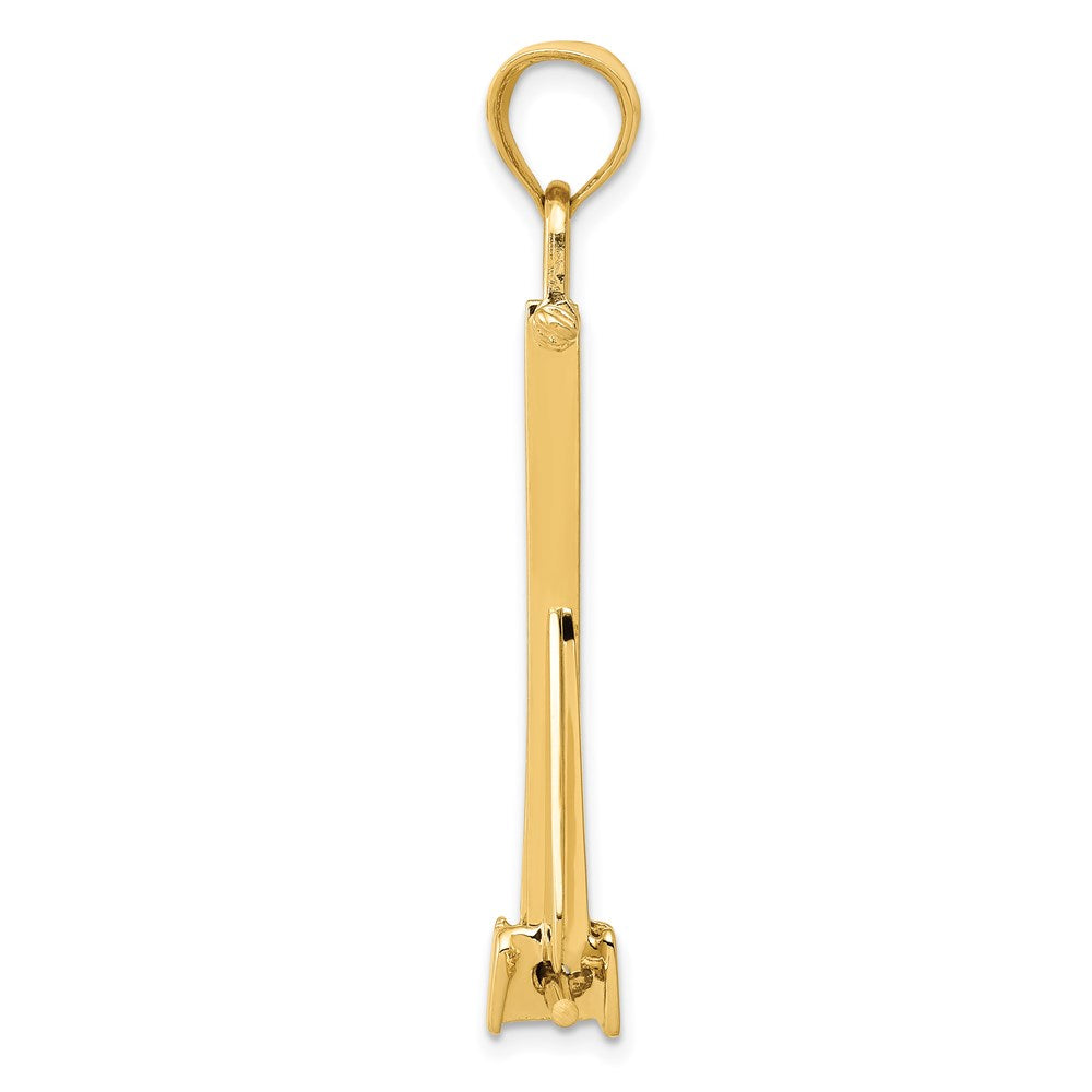 14K 3-D Fluke-Style Anchor with Moveable Fins Pendant