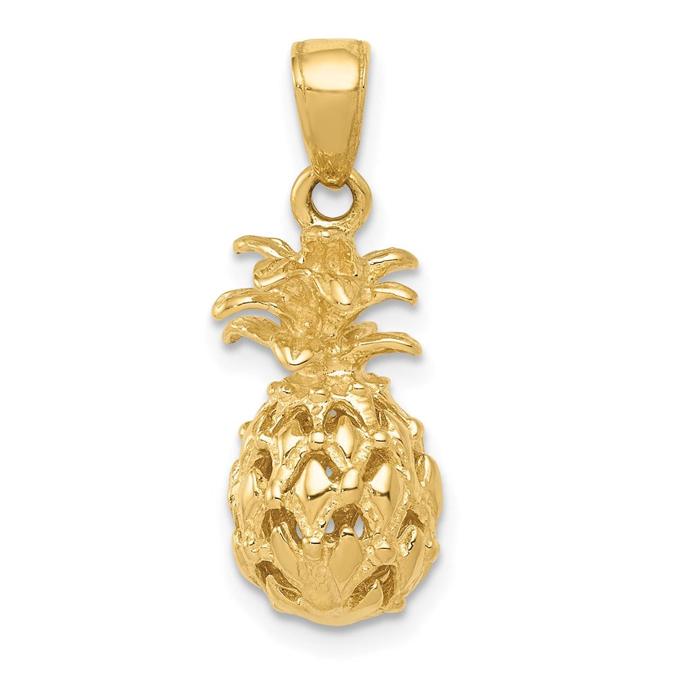 14K 3D Cut-out Pineapple Pendant