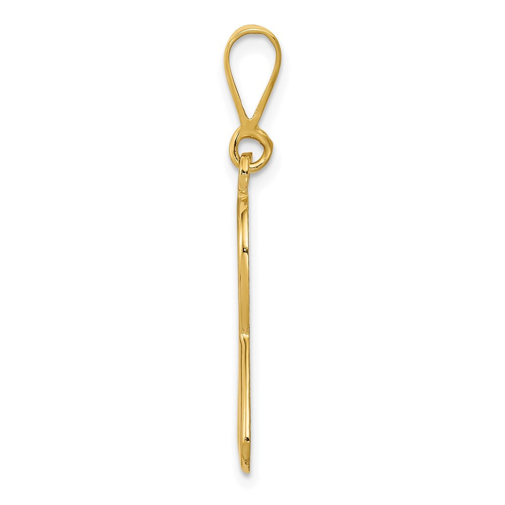 14k Heart In Awareness Ribbon Pendant