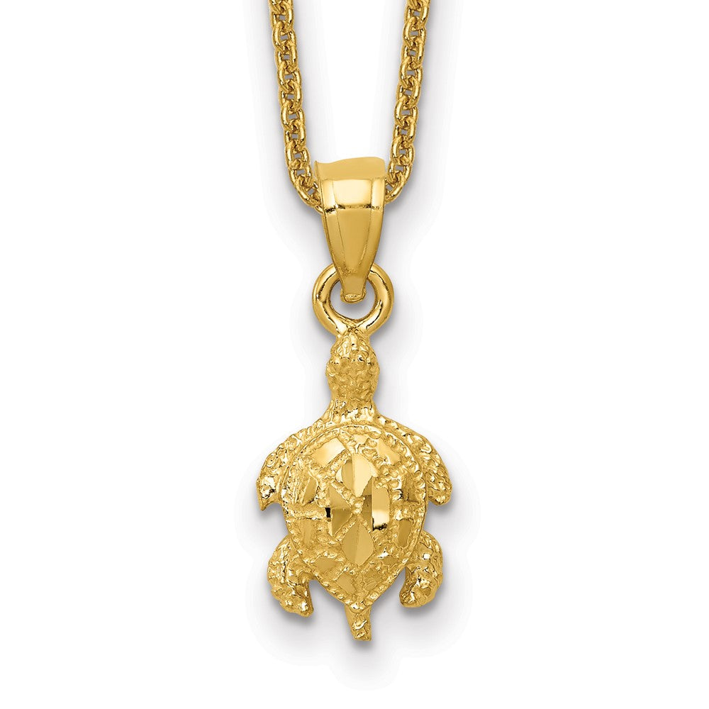 14K Turtle Pendant w/ chain