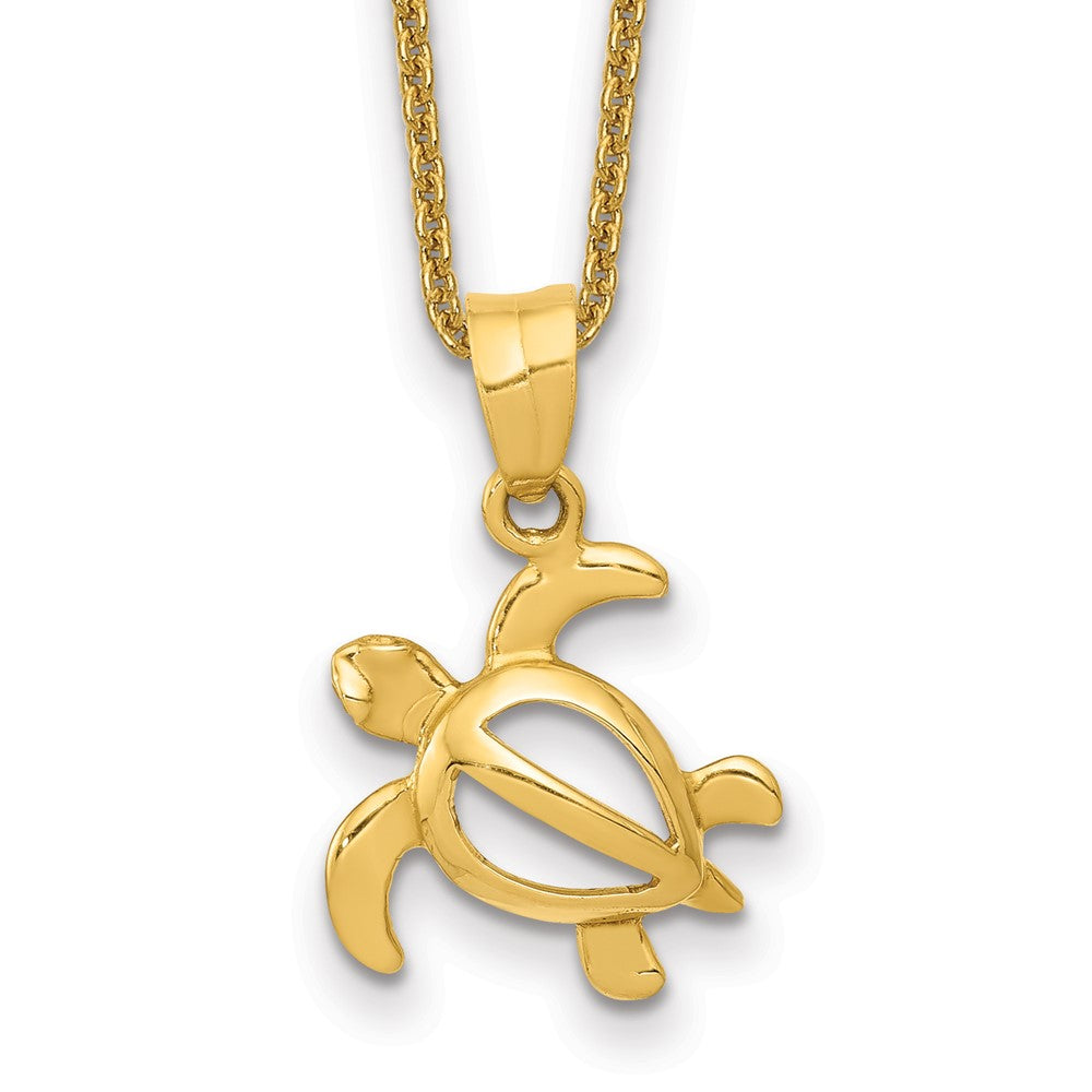 14k Open Turtle Necklace