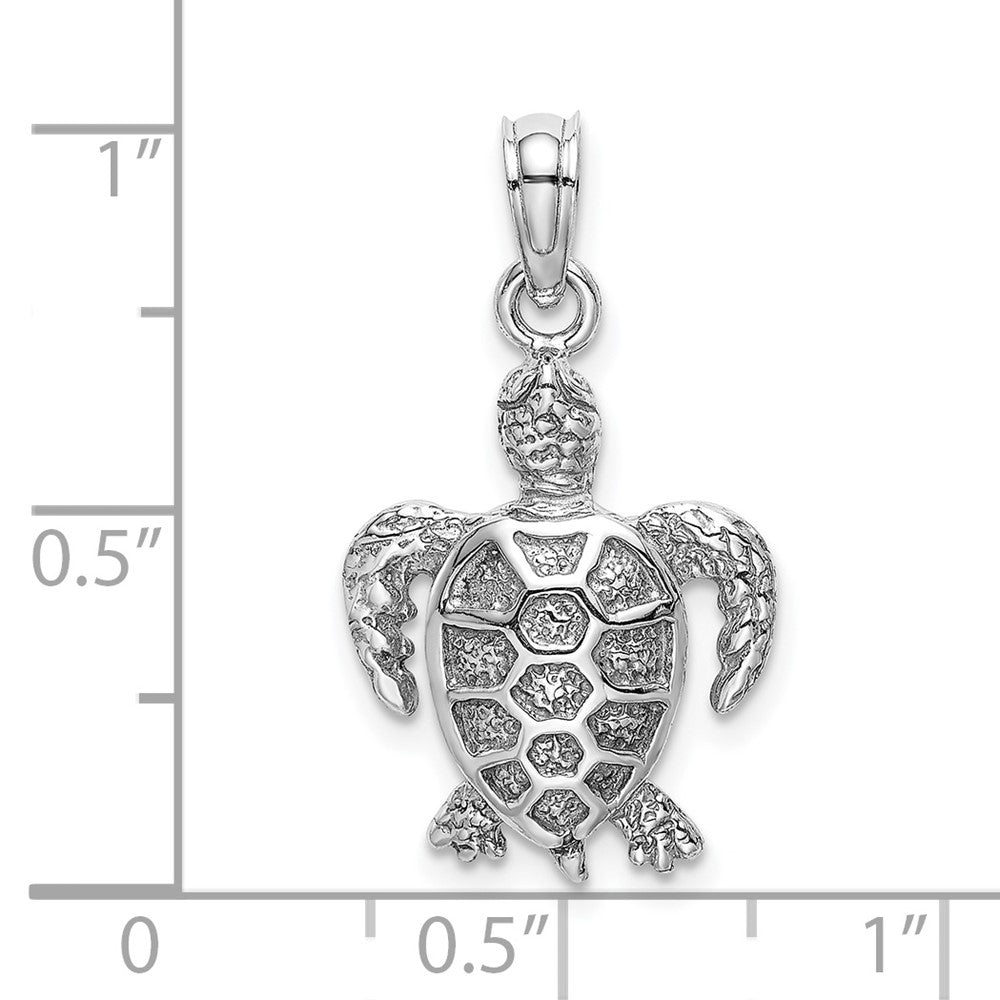 14k White Gold Sea Turtle Necklace