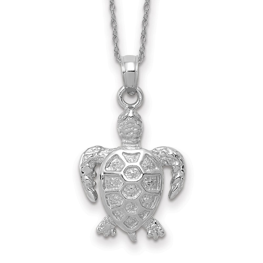 14k White Gold Sea Turtle Necklace