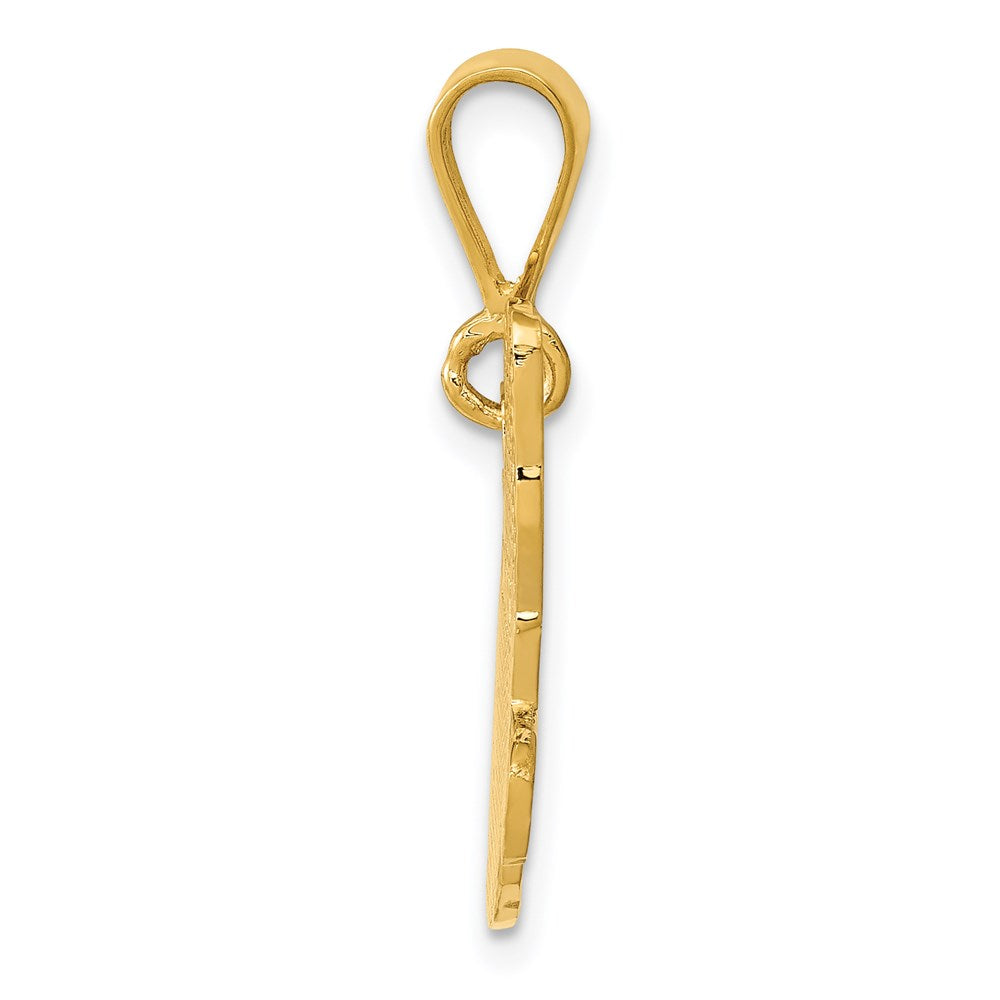 14k Textured Russian Blue Cat Pendant