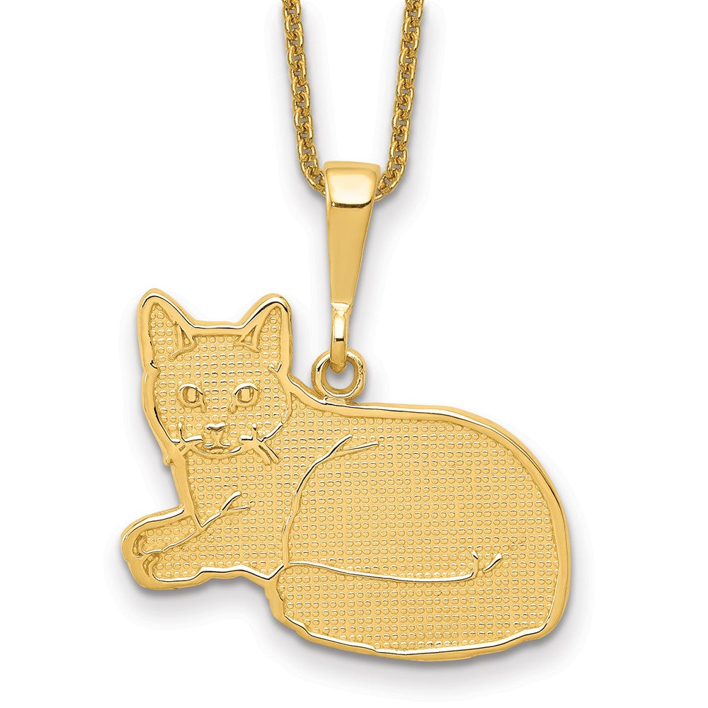 14k Russian Blue Cat Necklace