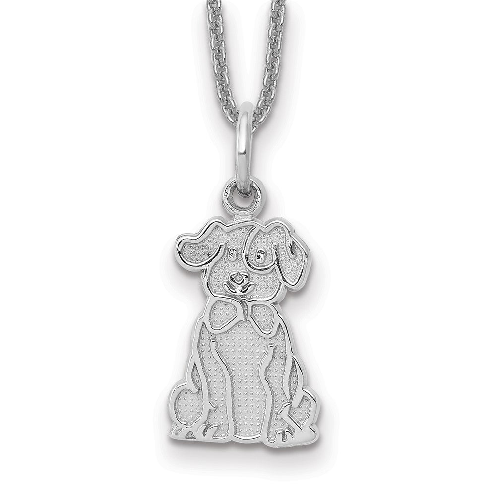 14k White Gold Puppy Necklace