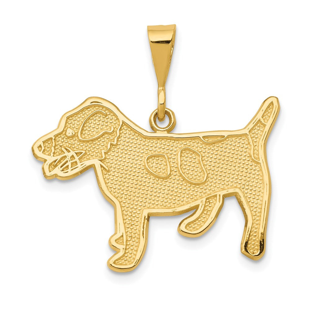 14k Textured Jack Russell Terrier Dog Pendant