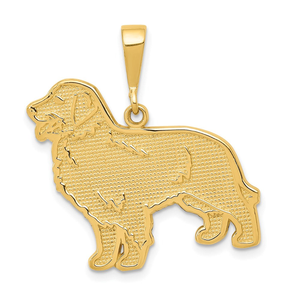 14k Textured Golden Retriever Dog Pendant
