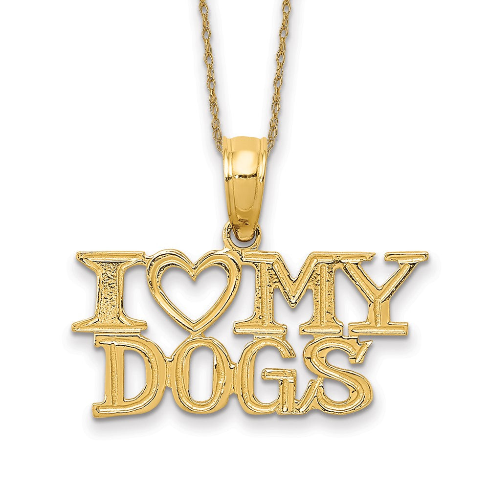 14k I HEART MY DOGS Necklace