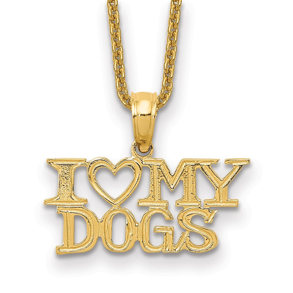 14k I HEART MY DOGS Necklace