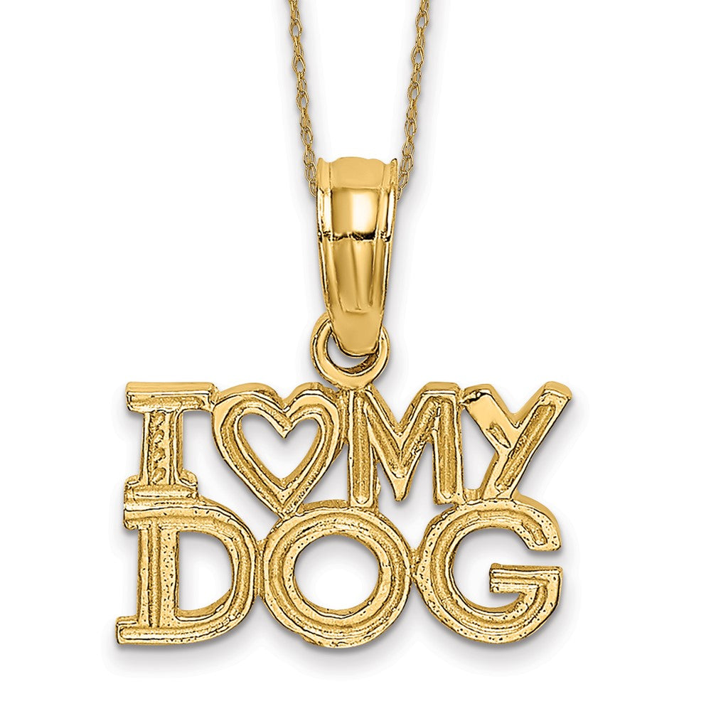 14k I HEART MY DOG Necklace