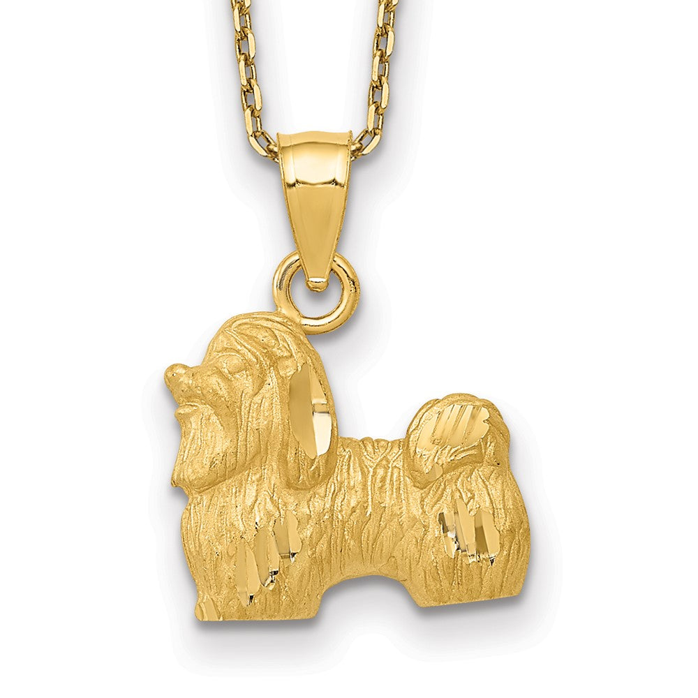 14k Diamond-cut Shih Tzu Necklace