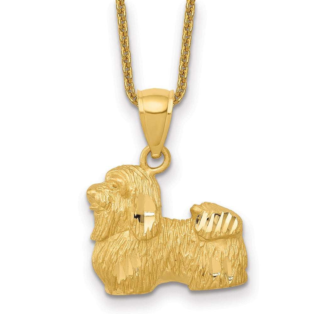 14k Diamond-cut Shih Tzu Necklace