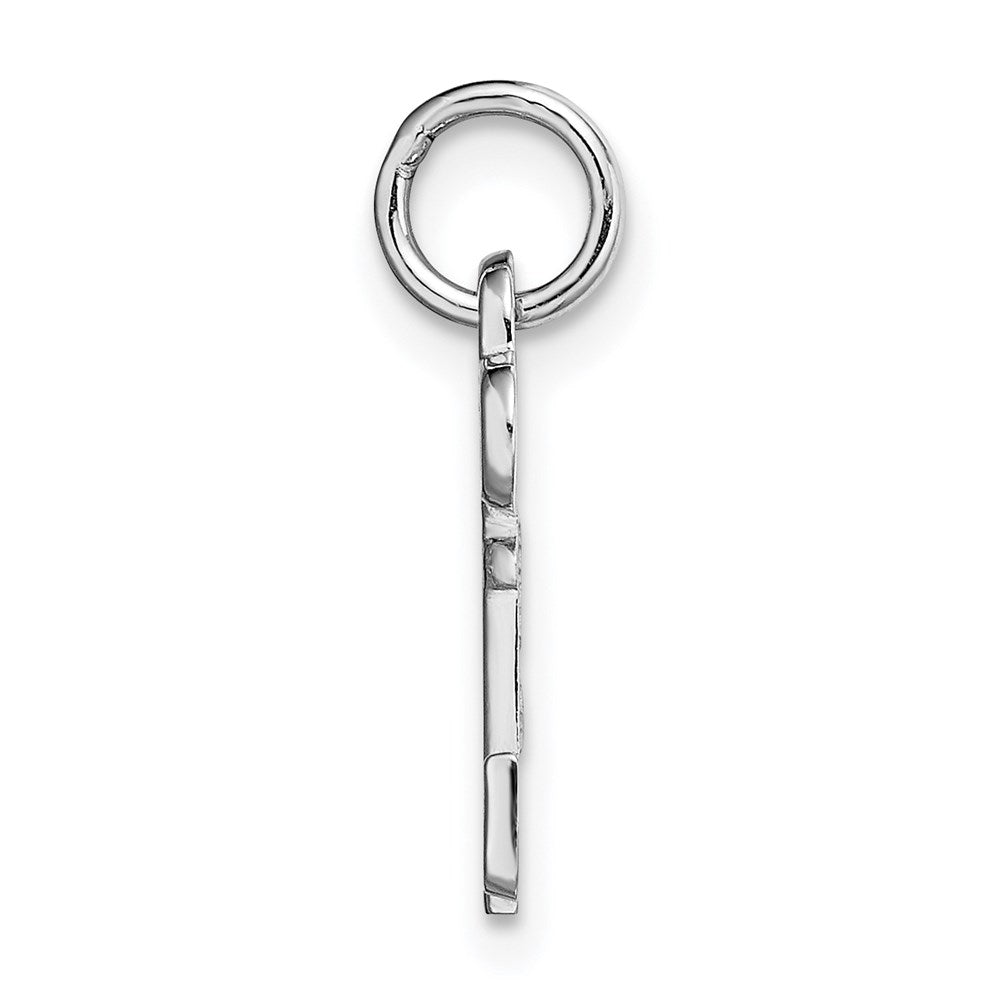 14K White Gold Key Letter J Initial Charm