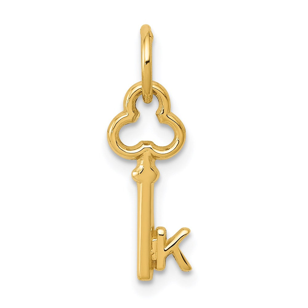 14k Key Letter K Initial Charm