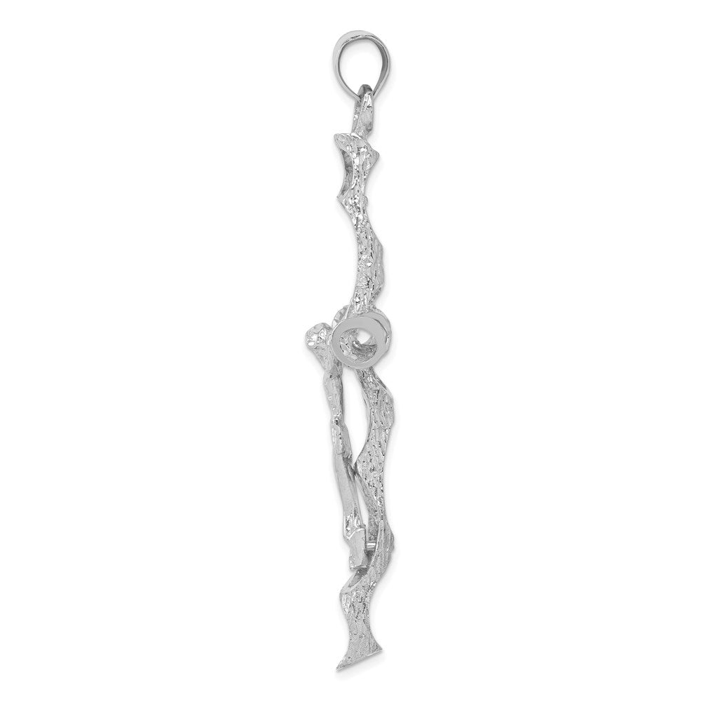 14K White Gold Large Crucifix Pendant