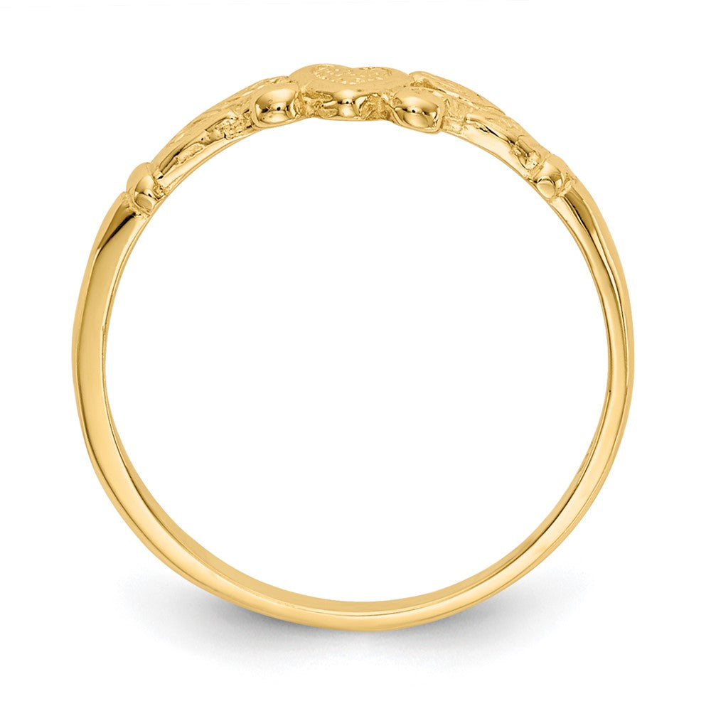 14k Textured Mini Heart Size 1 Ring