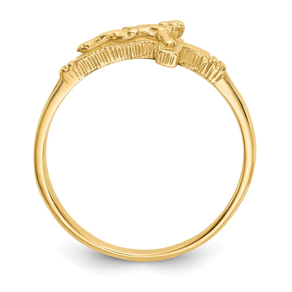 14K Satin Finish Crucifix Size 3.5 Ring