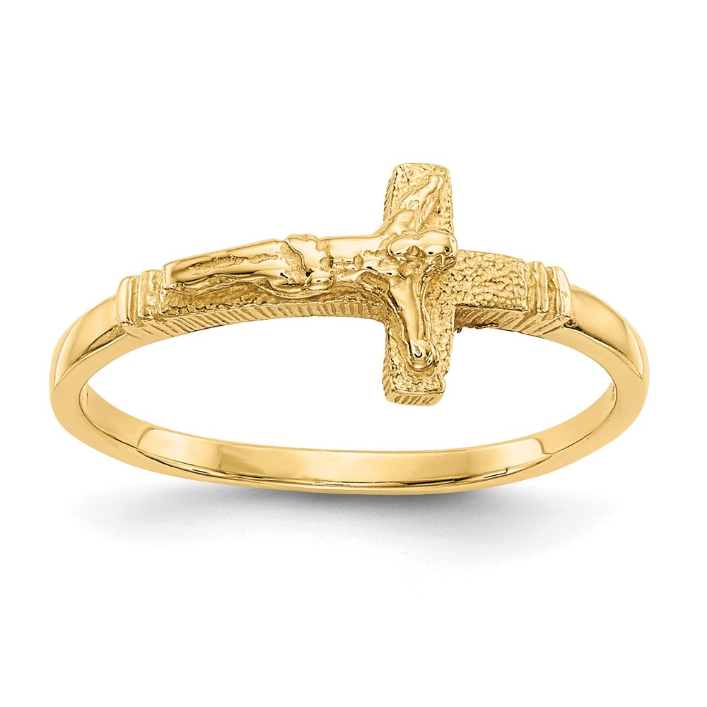 14K Satin Finish Childs Crucifix Ring