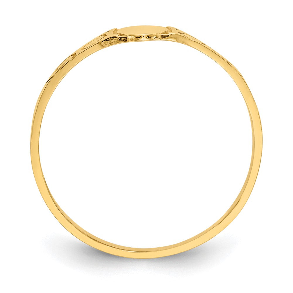 14k Polished 4.0x Closed Back Size 3 Oval Signet Ring