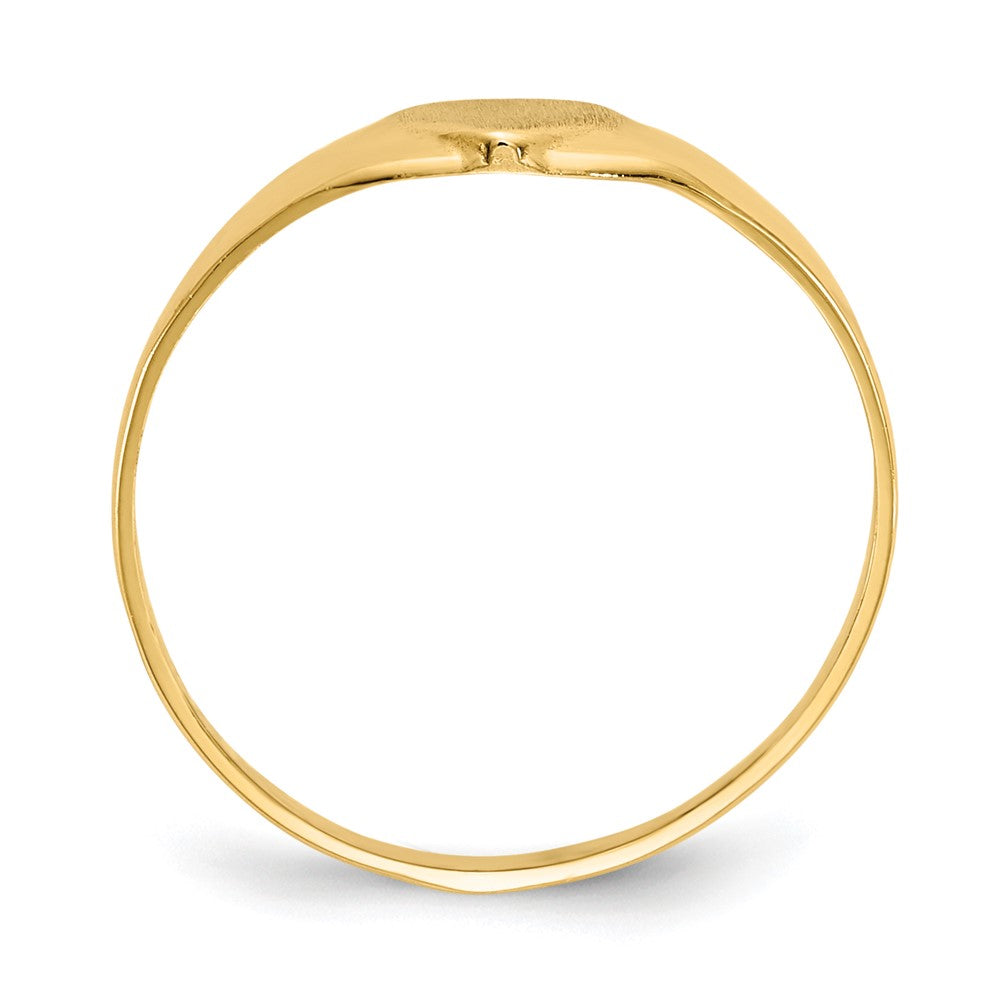 14k Satin 5.0x Closed Back Size 3 Heart Signet Ring