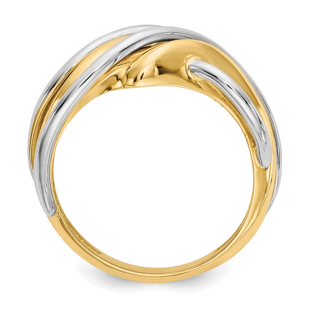 14k Two-tone Wave Ring