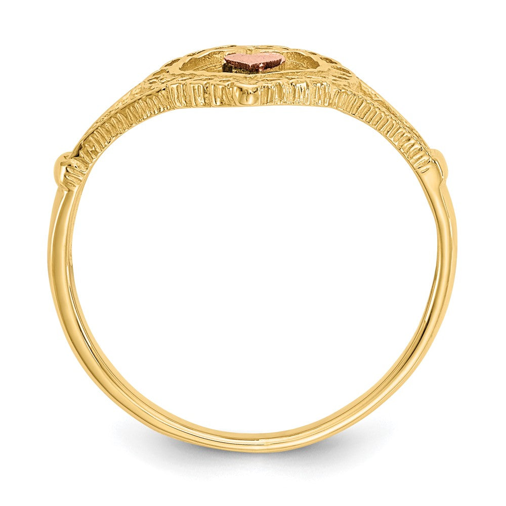 14K Two-tone Quinceanera Heart Ring