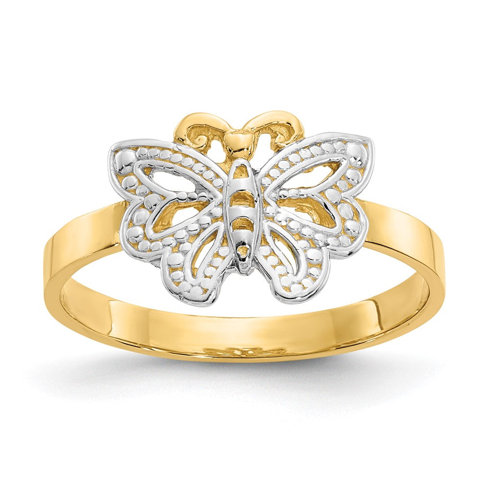 14k w/Rhodium Butterfly Ring