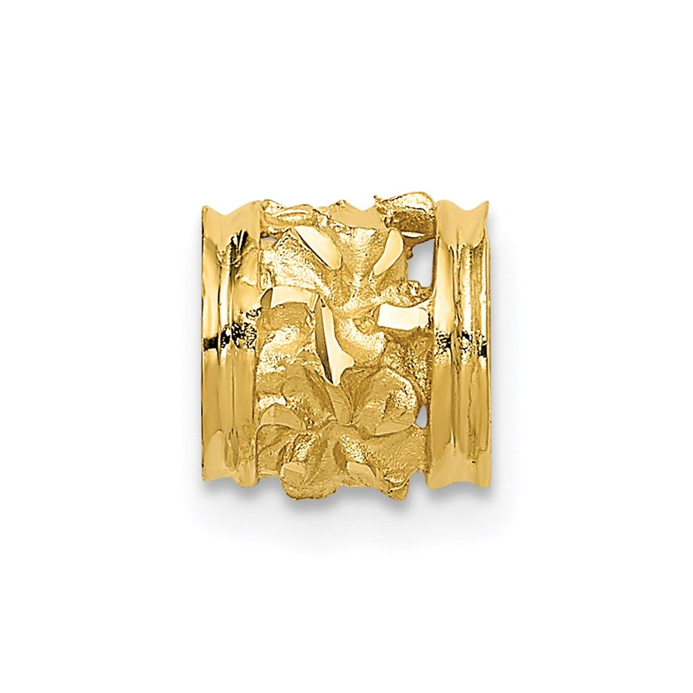 14k Diamond-cut Mini Plumeria Barrel Slide