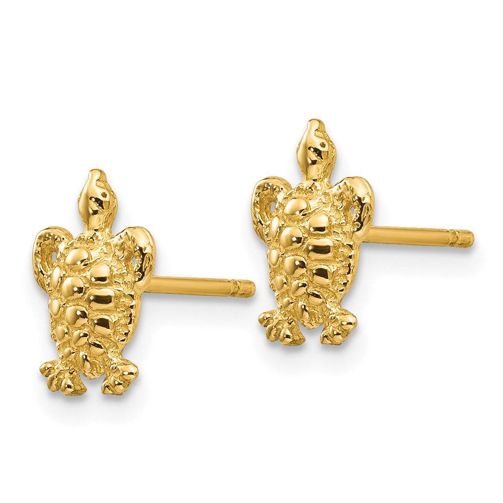 14K Mini Turtle Post Earrings