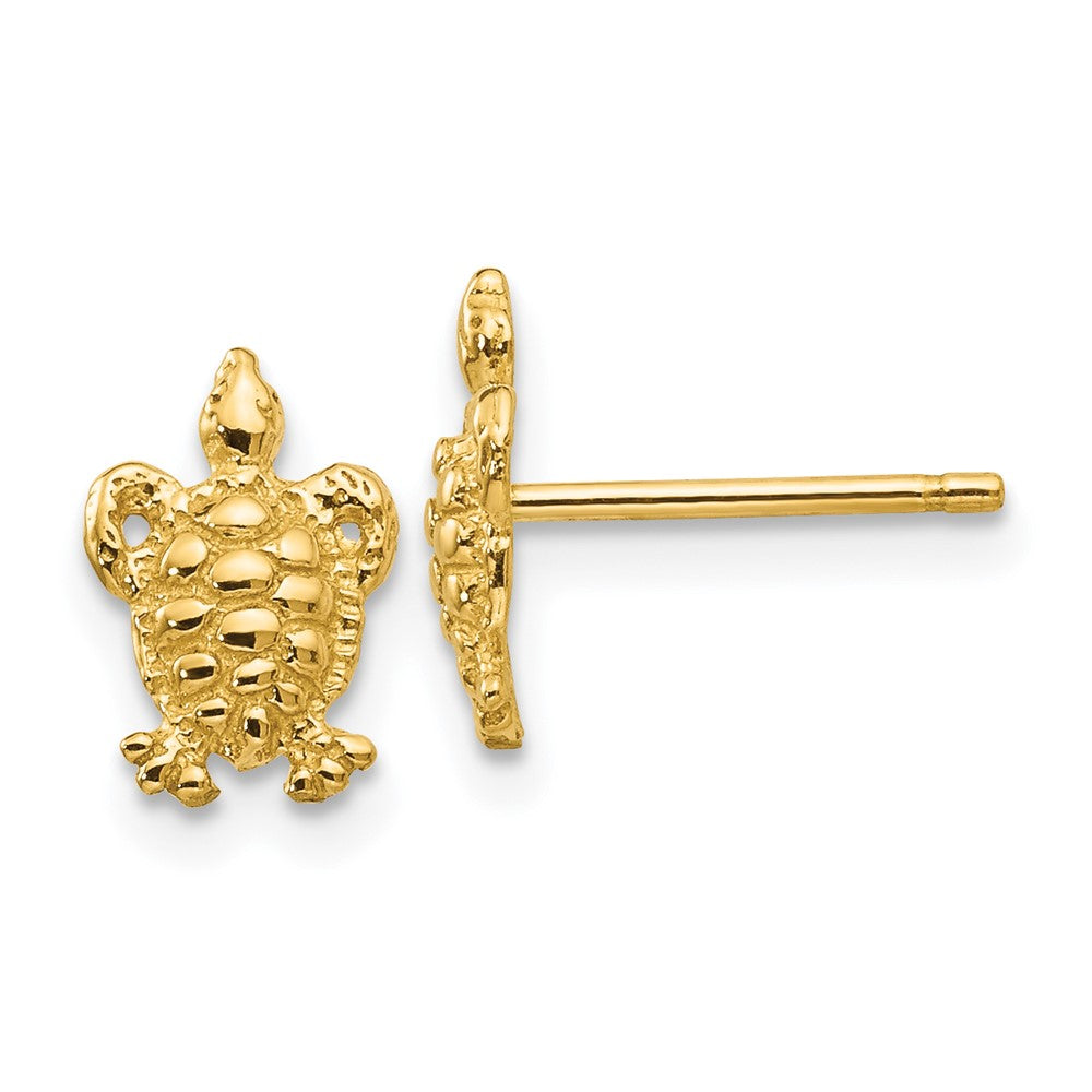 14K Mini Turtle Post Earrings