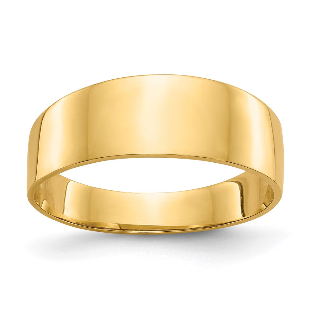 14K 3- Flat-top Tapered Cigar Band Ring