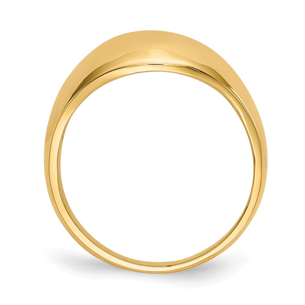 14K Domed-top Tapered Cigar Band Ring