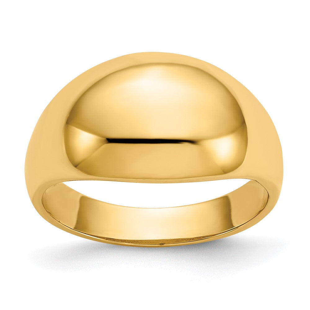 14K Domed-top Tapered Cigar Band Ring