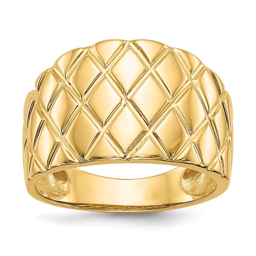 14K Marquise Pattern Dome Ring