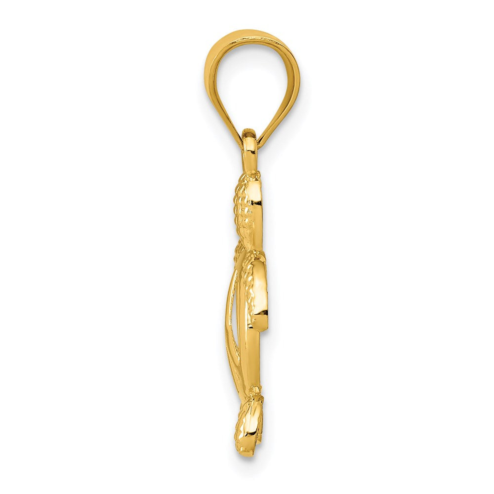 14k Peace Sign Turtle Pendant